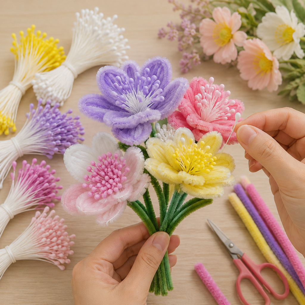 Pack Pistilos Premium | Manojito de ~750 Unidades | Complemento para Flores de Chenille / Limpiapipas