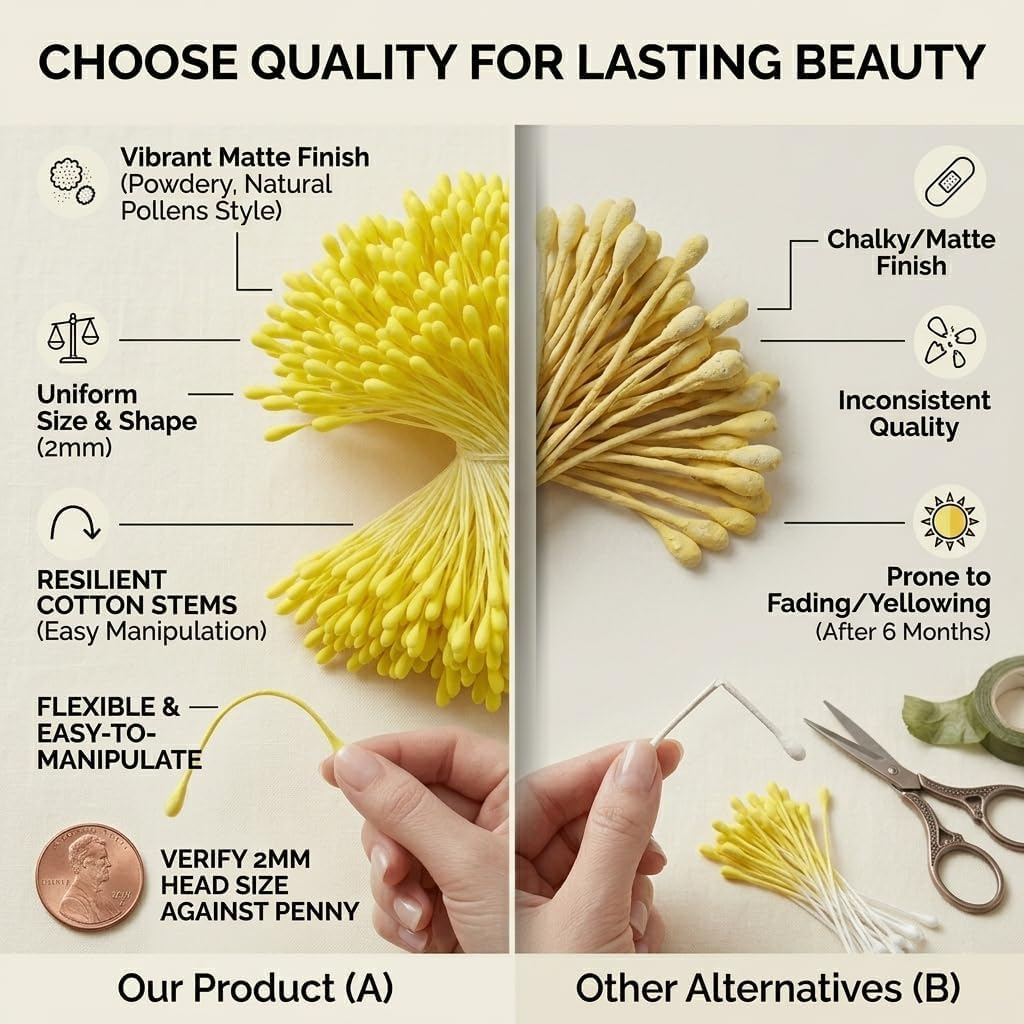 Pack Pistilos Premium | Manojito de ~750 Unidades | Complemento para Flores de Chenille / Limpiapipas