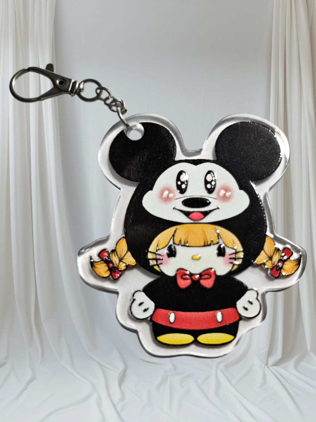 Tag Colgante de Acrílico Hello Kitty y Mickey | Alto Relieve, para Llaveros, Mochilas y Proyectos DIY