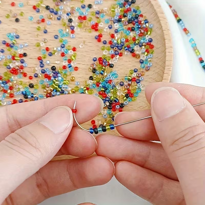 Agujas especial para bisutería de Ojo Grande y Mango Curvo | Esencial para Bead Spinner