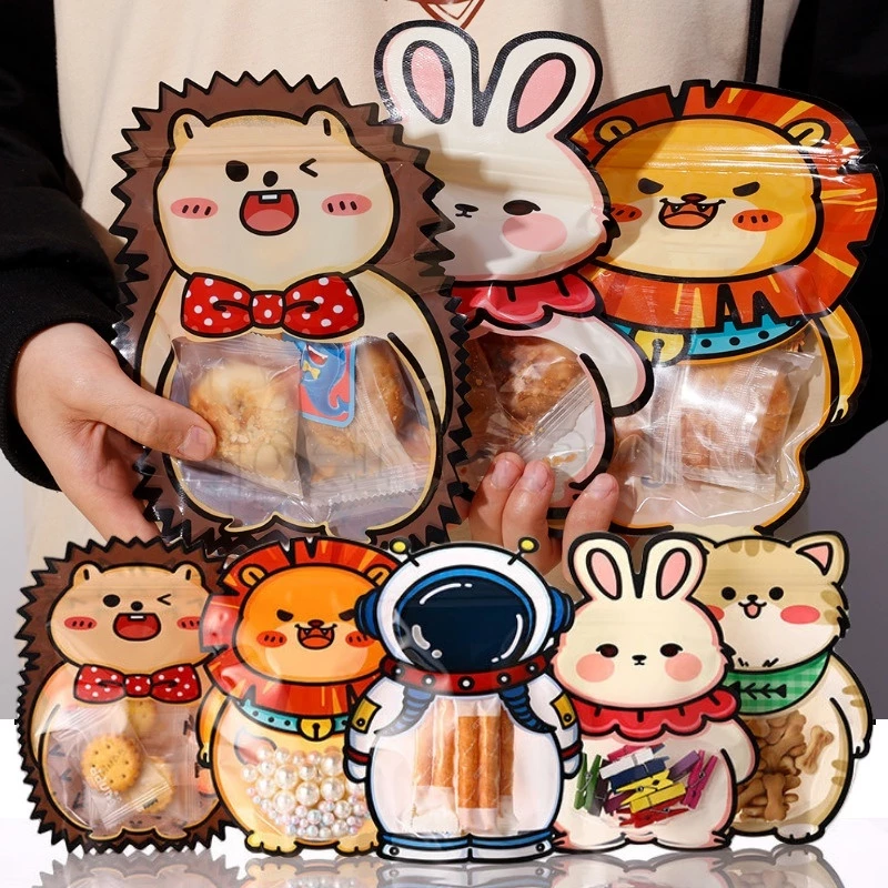 Bolsitas Zip de Animalitos 3D set reutilizable | Surtidas, con Barriga Transparente y Base Autónoma