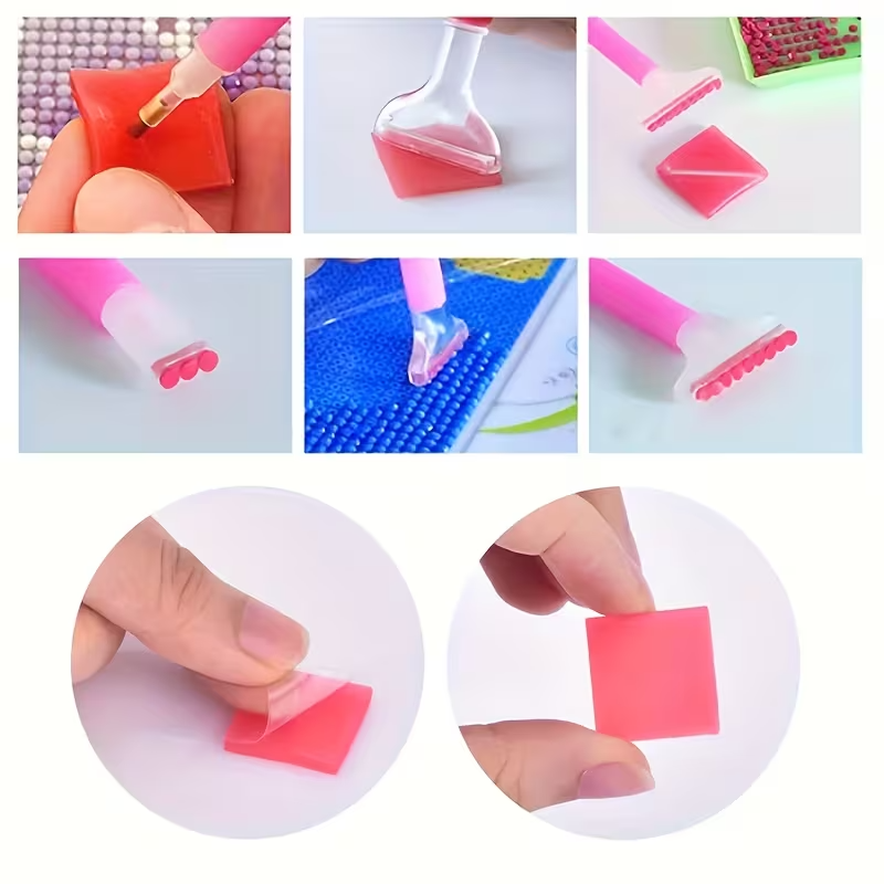 Plancha de Cera para Diamond Painting | 2x2 cm | Repuesto Adhesivo para Aplicador de Diamantes