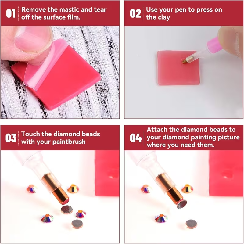 Plancha de Cera para Diamond Painting | 2x2 cm | Repuesto Adhesivo para Aplicador de Diamantes