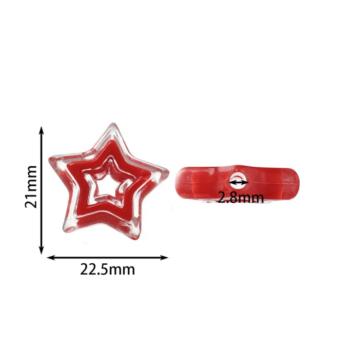 Cuentas estrellas con centro