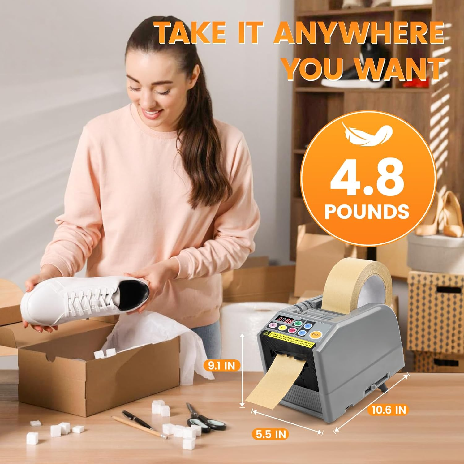 Dispensador Electrónico de Cinta Automático | Cortadora Profesional para Cintas, Washi, Masking y Listones