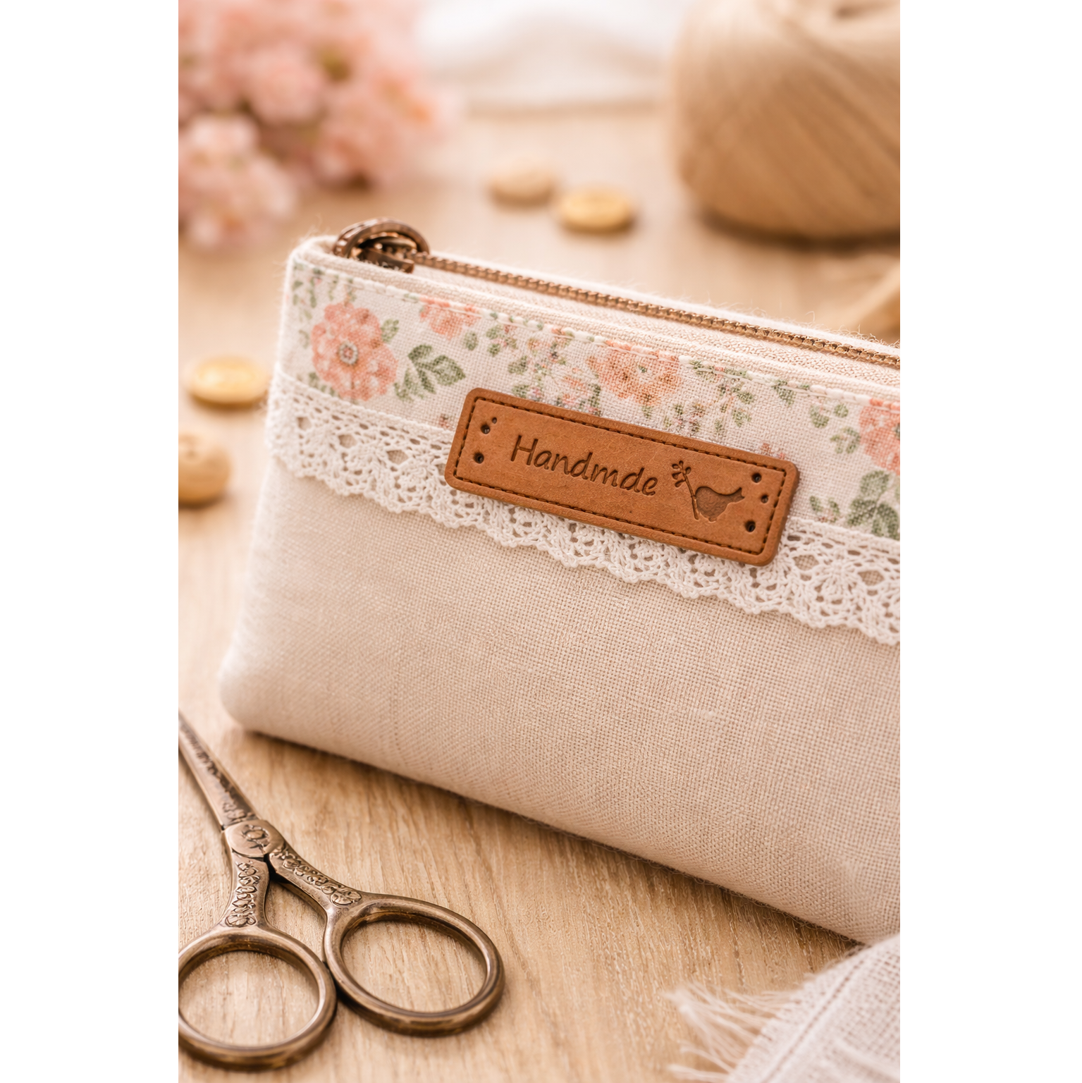 Etiquetas de Cuero PU "Handmade" con Pajarito | 5x1.5 cm | Para Tus Creaciones