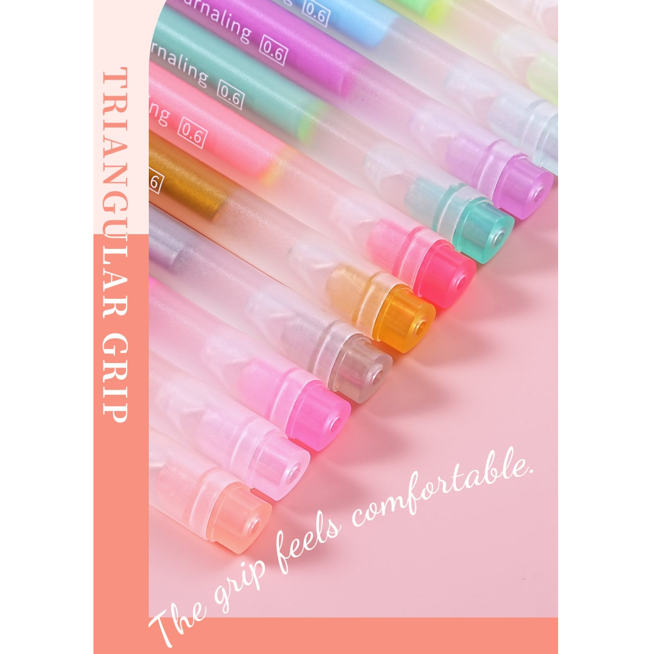 Bolígrafos de Gel Pastel de Alto Brillo | 0.6mm, Tinta Permanente de Gran Capacidad, 12 Colores