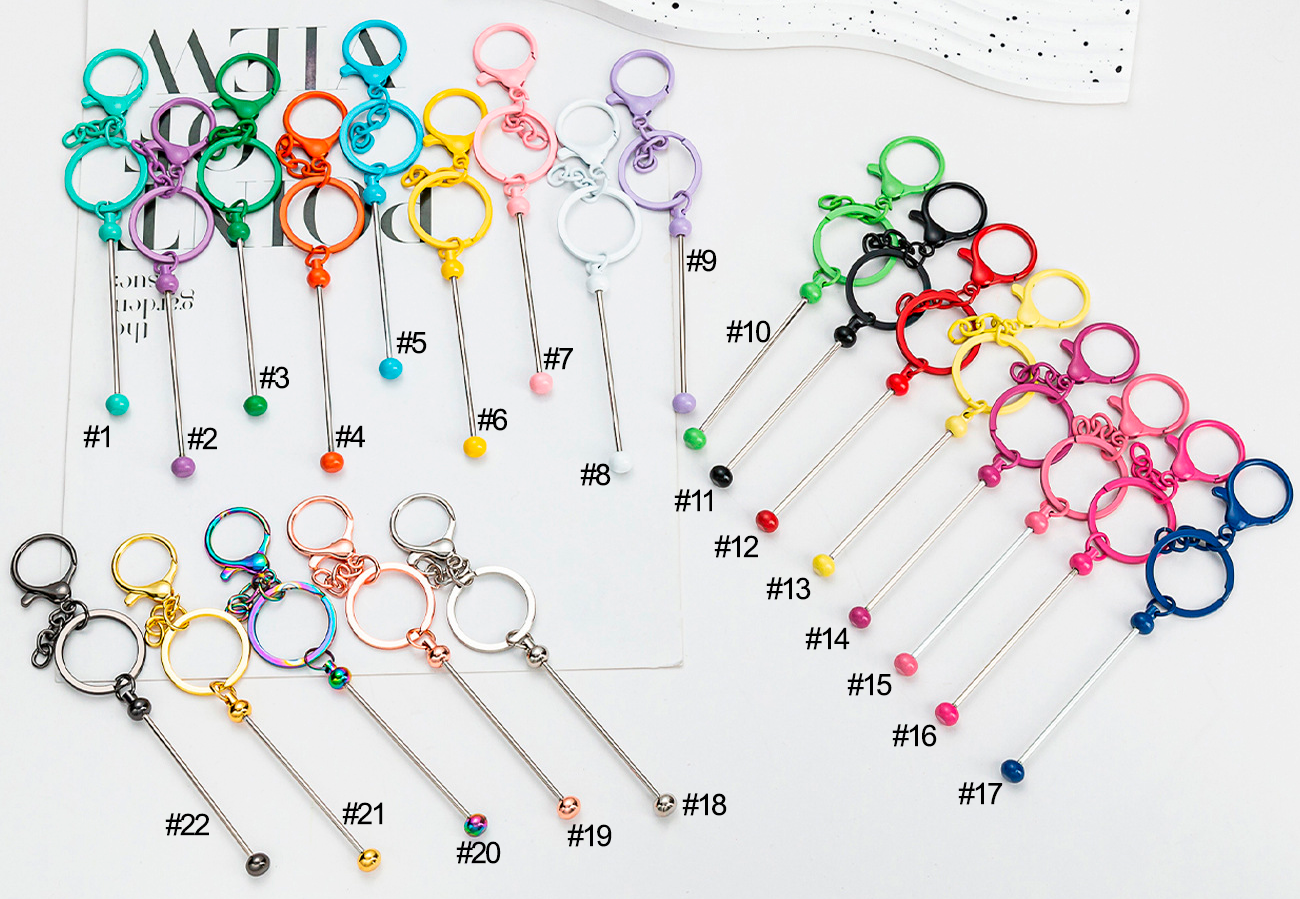 Llavero Personalizable Desmontable | Barra para Cuentas + Mosquetón