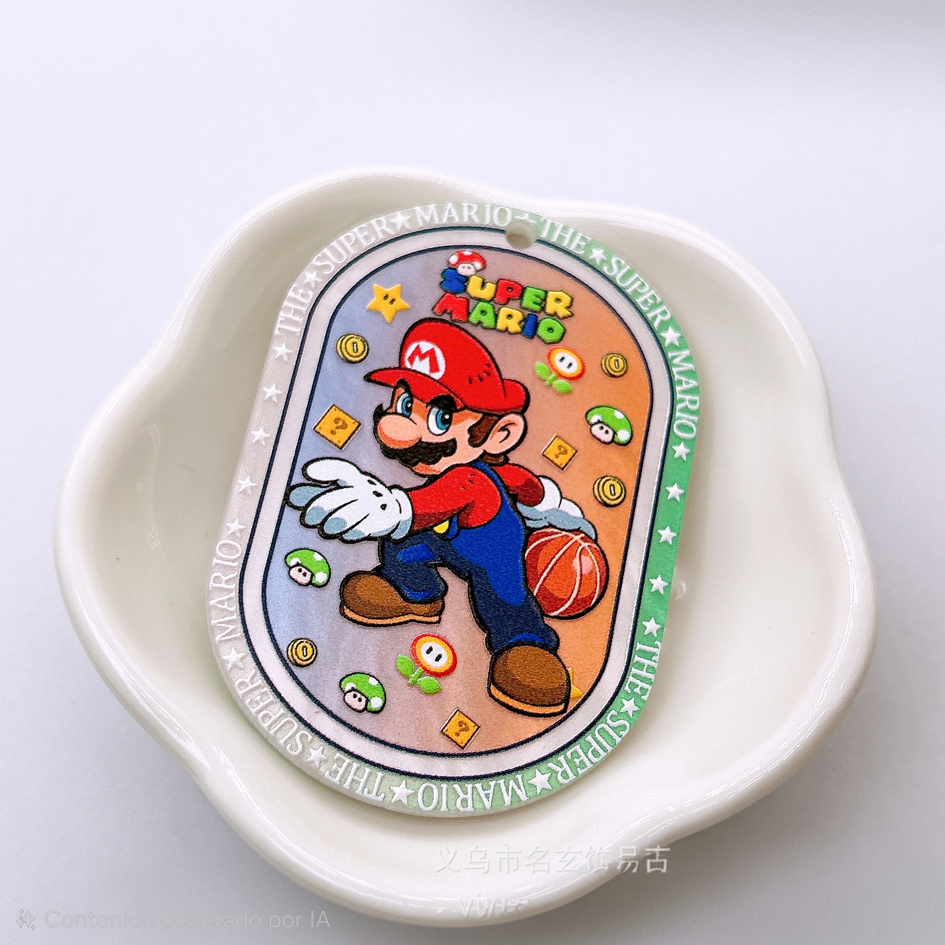 Tag Acrílico Mario Bros | Relieve Doble Cara 6x4.2 cm | Para Llaveros y Morrales
