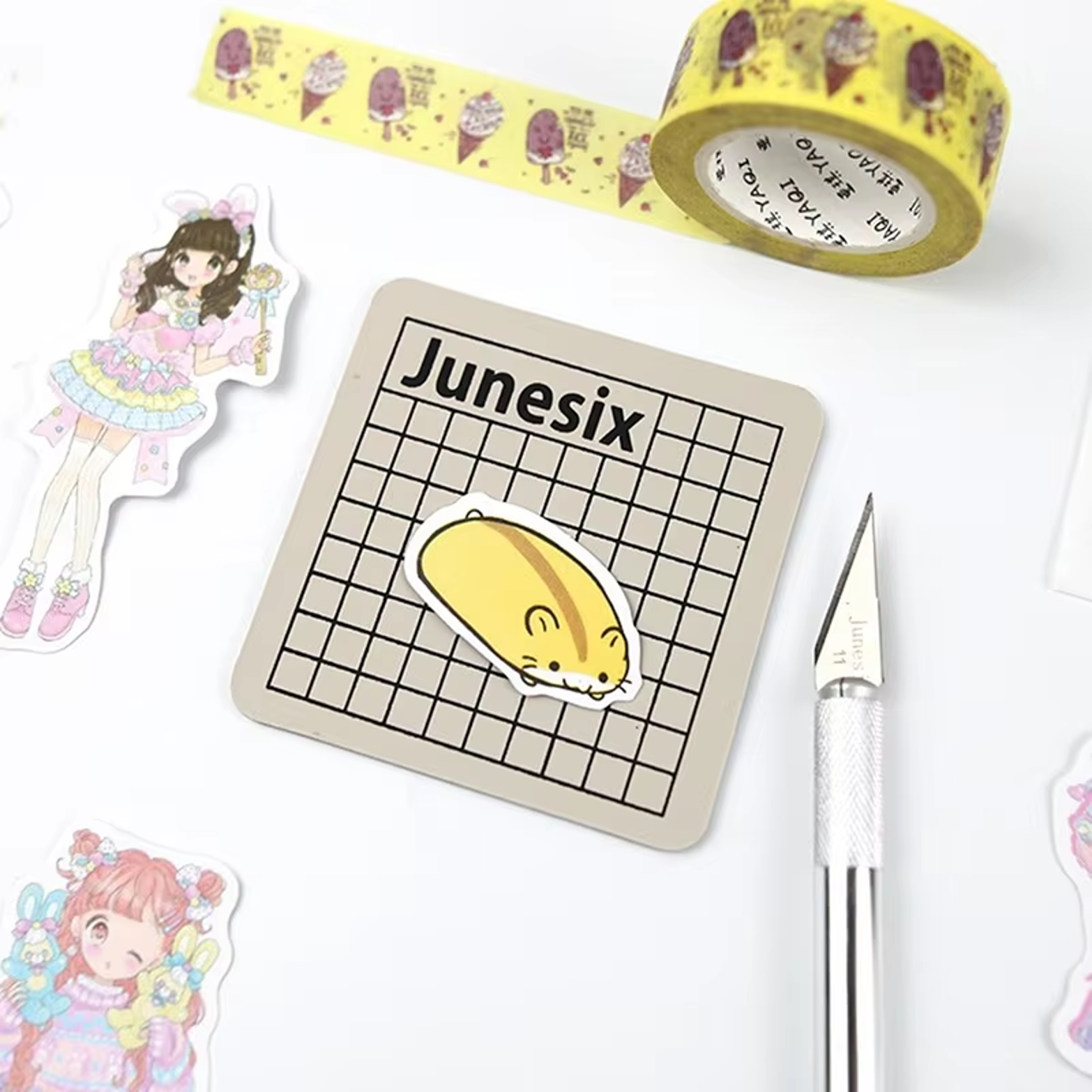 Mini Mat de Corte Autocurable 6x6 cm doble cara | con Cuadrícula de 0.5 cm, para Manualidades de Precisión y Detalle
