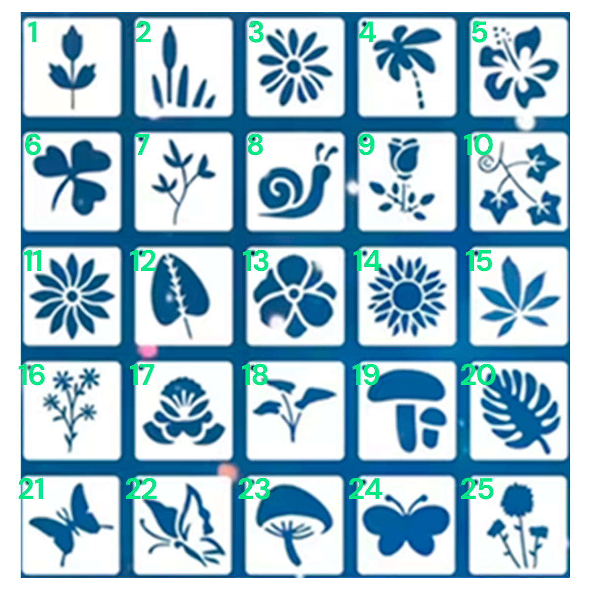 Stencil de Flores y Animalitos 5 cm Parte 1 | Diseños Variados | Tú eliges