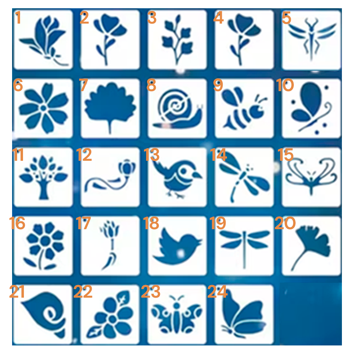 Stencil de Flores y Animalitos 5 cm Parte 2 | Diseños Variados | Tú eliges