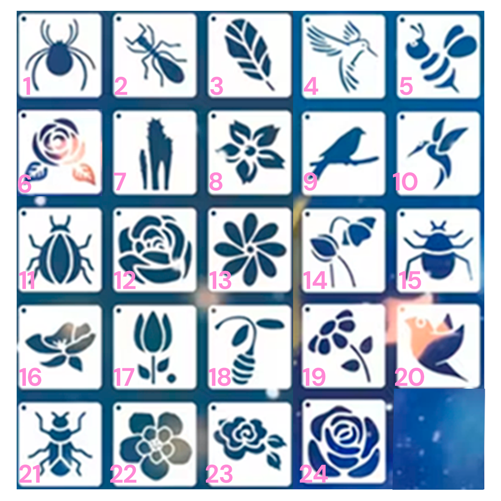 Stencil de Flores y Animalitos 5 cm Parte 3 | Diseños Variados | Tú eliges