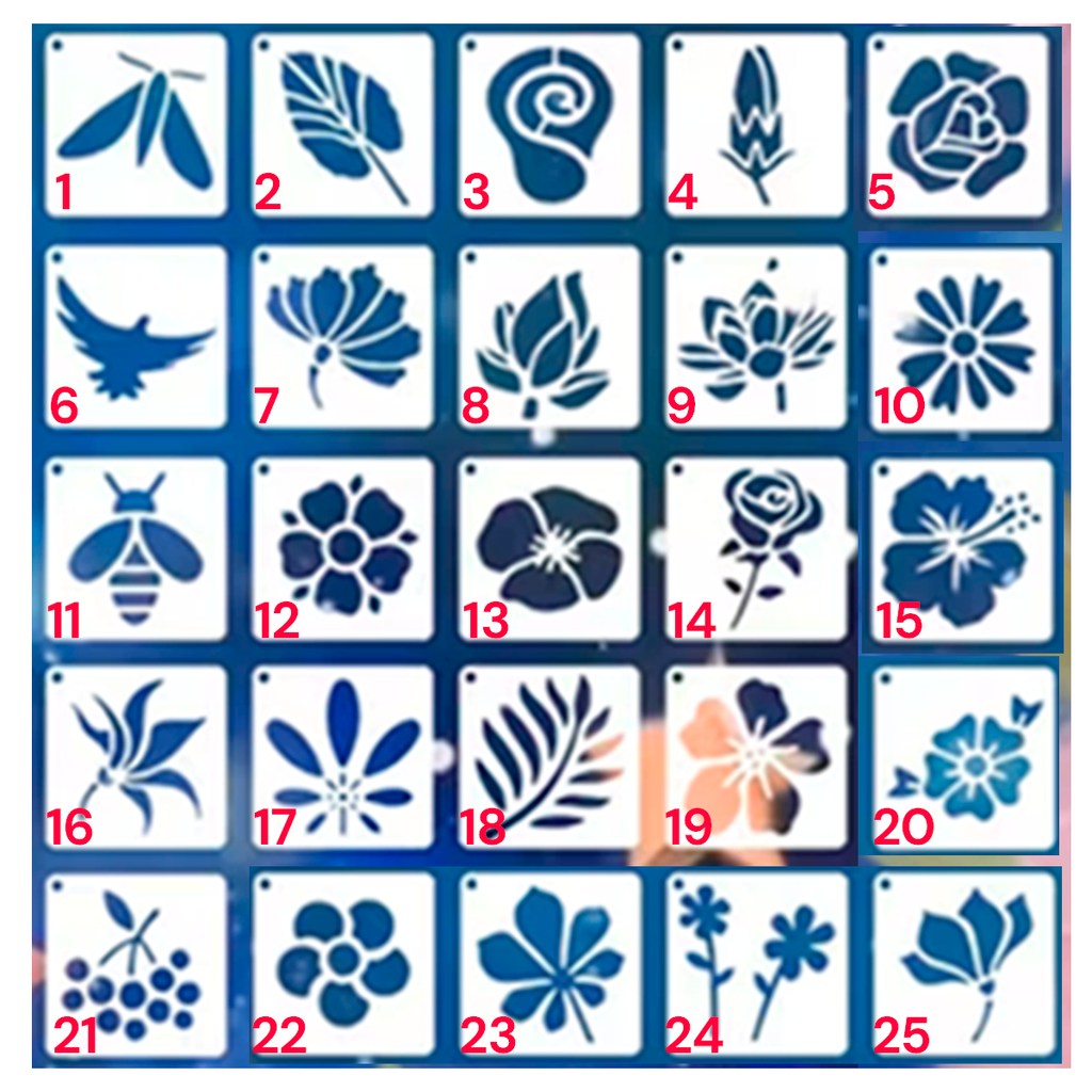 Stencil de Flores y Animalitos 5 cm Parte 4 | Diseños Variados | Tú eliges
