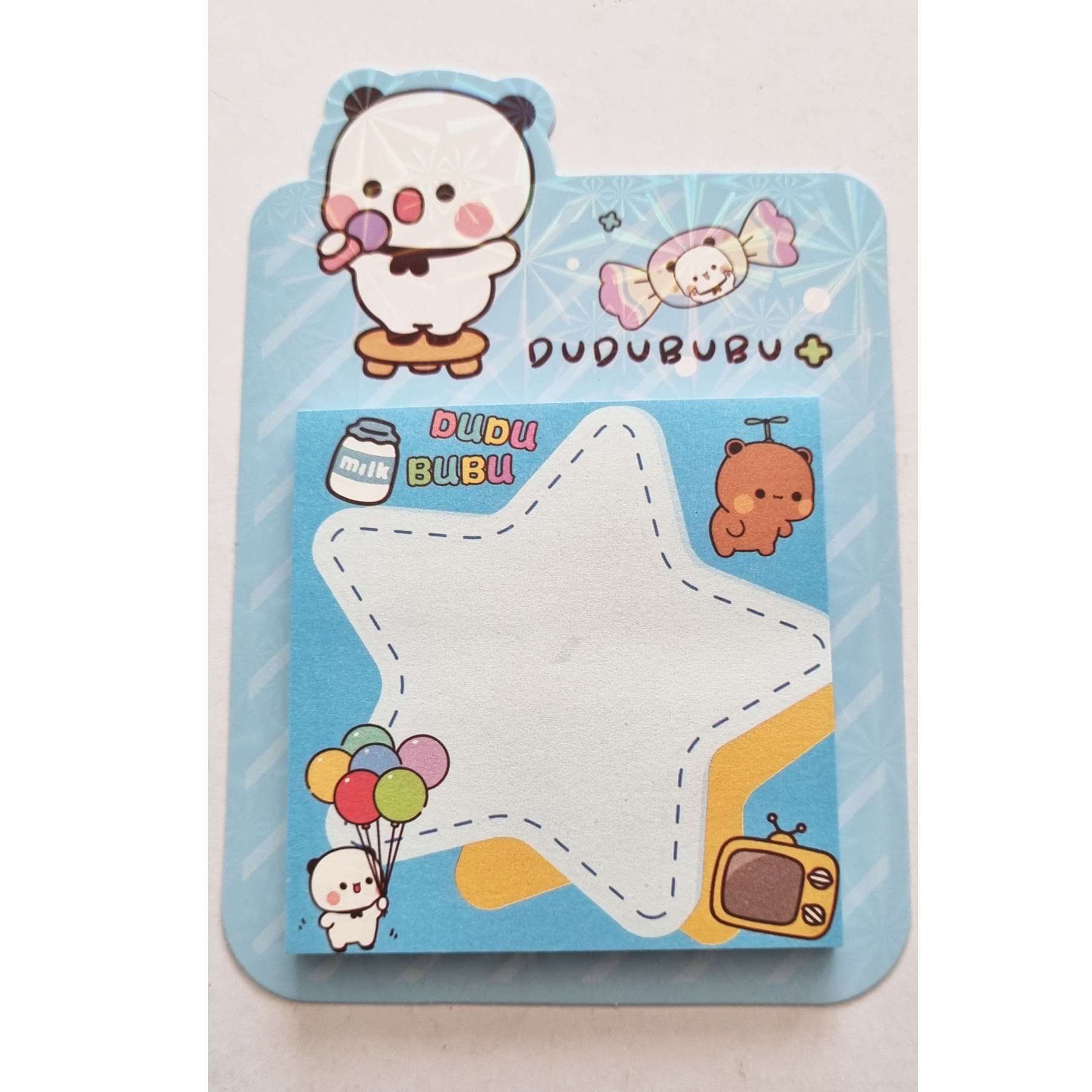 Post-it Notas Adhesivas Ositos Bubu | 50 Hojas 7.5x7.5 cm, Colores Fucsia, Rosado, Celeste, Morado