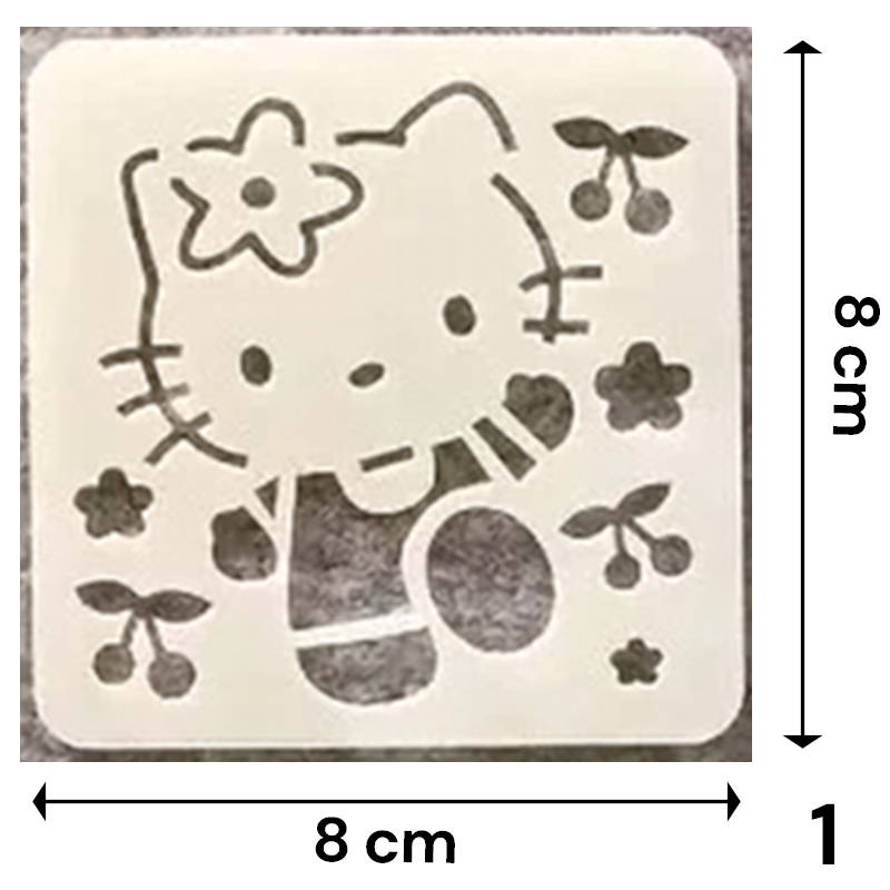 Stencil Sanrio 8x8 cm | Lavables y Reutilizables | Personajes Hello Kitty y Amigos