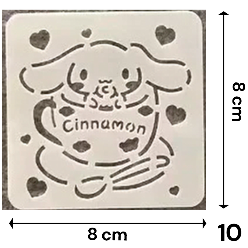 Stencil Sanrio 8x8 cm | Lavables y Reutilizables | Personajes Hello Kitty y Amigos