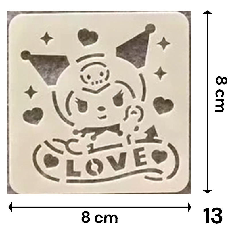 Stencil Sanrio 8x8 cm | Lavables y Reutilizables | Personajes Hello Kitty y Amigos