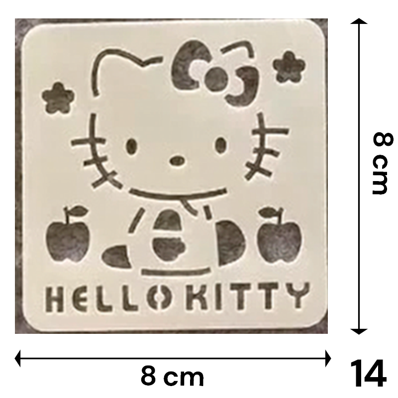 Stencil Sanrio 8x8 cm | Lavables y Reutilizables | Personajes Hello Kitty y Amigos