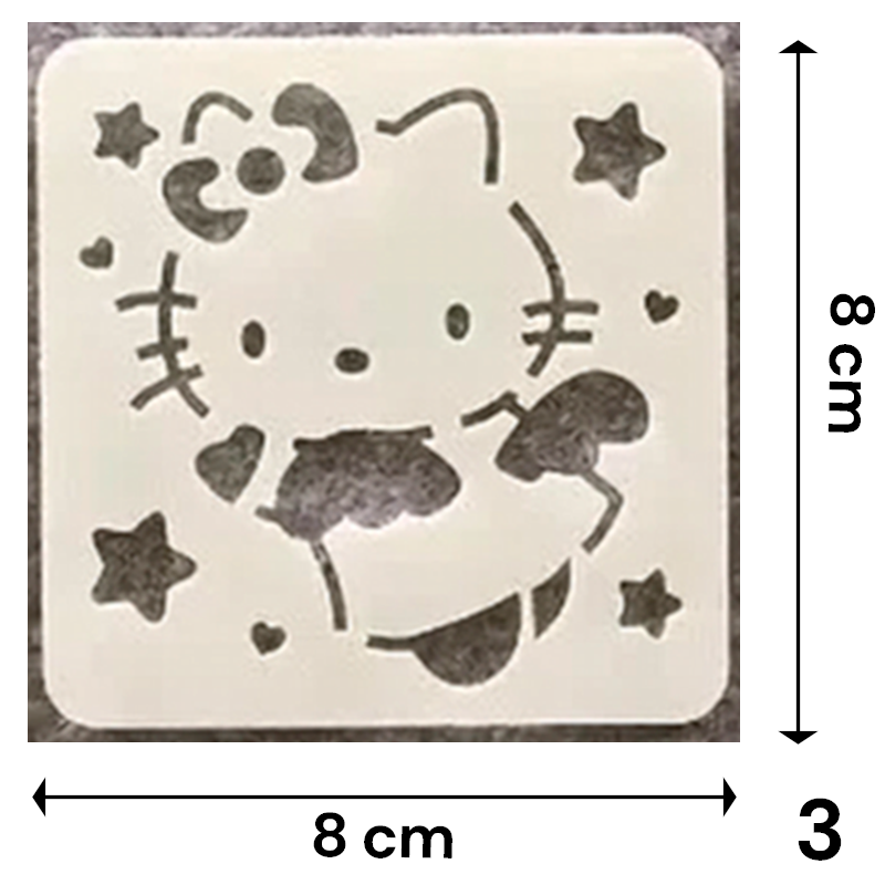 Stencil Sanrio 8x8 cm | Lavables y Reutilizables | Personajes Hello Kitty y Amigos
