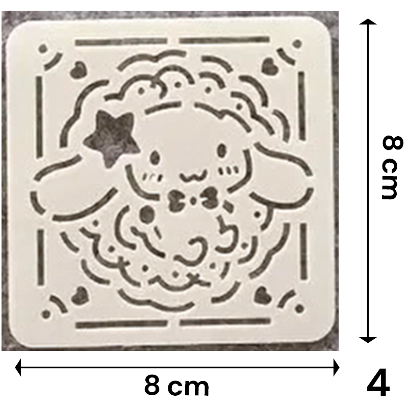 Stencil Sanrio 8x8 cm | Lavables y Reutilizables | Personajes Hello Kitty y Amigos