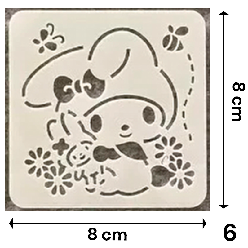 Stencil Sanrio 8x8 cm | Lavables y Reutilizables | Personajes Hello Kitty y Amigos