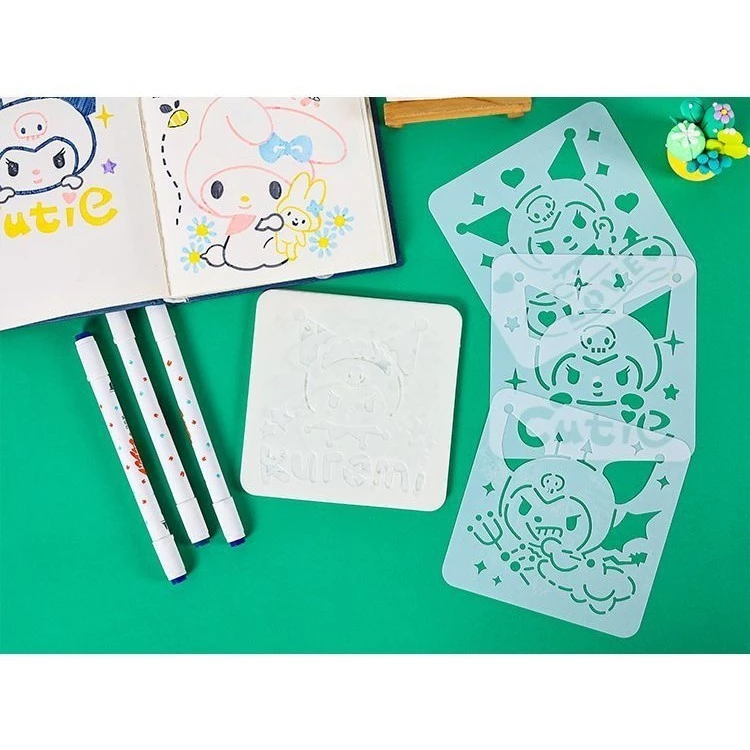 Stencil Sanrio 8x8 cm | Lavables y Reutilizables | Personajes Hello Kitty y Amigos