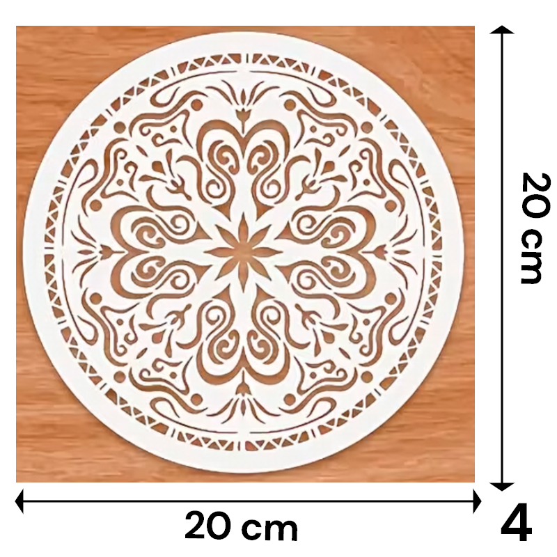 Stencil Mandala Grande 20x20 cm | Plantilla Reutilizable para Pintura y Decoración