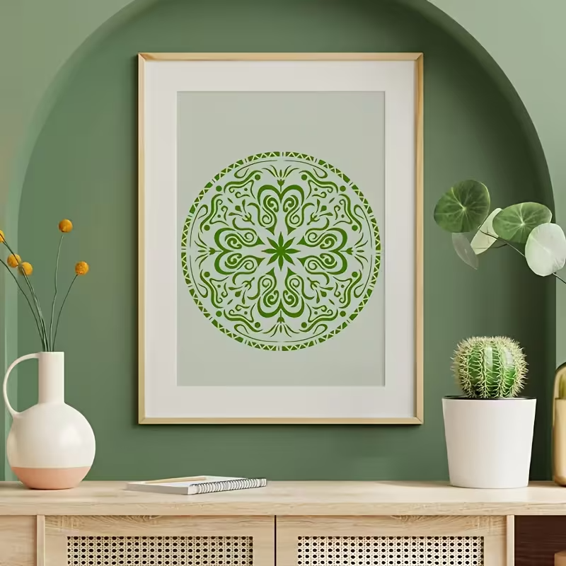 Stencil Mandala Grande 20x20 cm | Plantilla Reutilizable para Pintura y Decoración