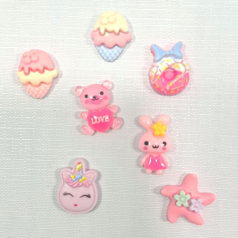 Set completo x7 apliques tiernos de resina