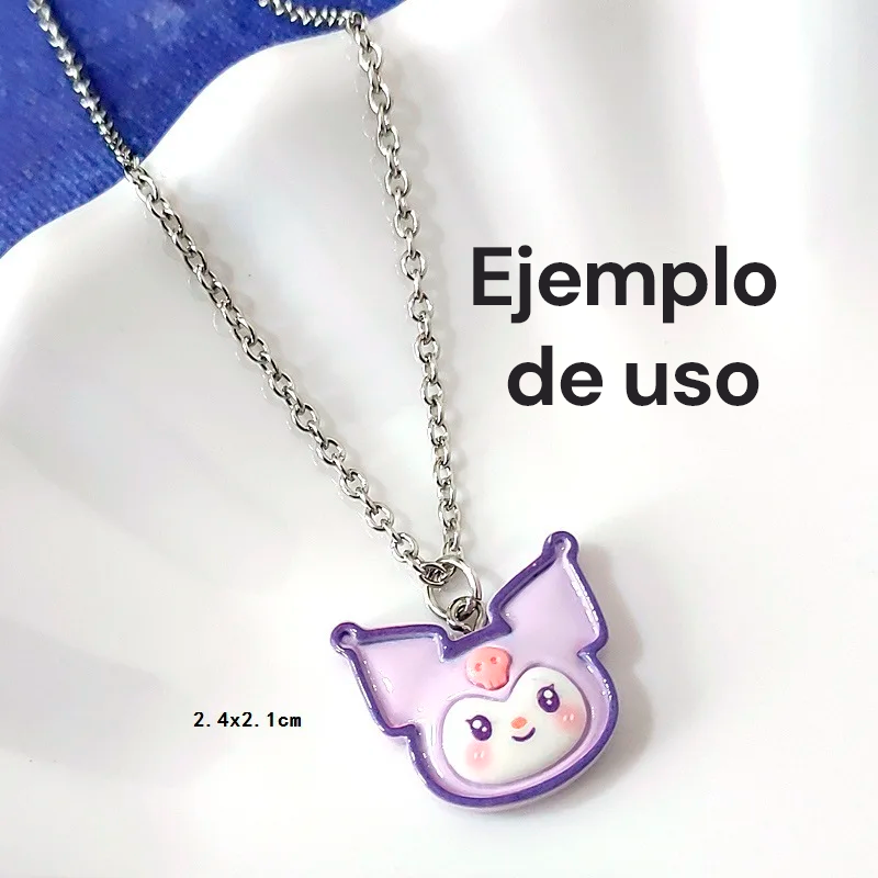 Aplique de Resina Kuromi Brillante | 2.4 x 2.1 cm, para Personalizar Organizadores, Diarios y Accesorios