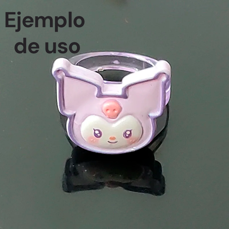 Aplique de Resina Kuromi Brillante | 2.4 x 2.1 cm, para Personalizar Organizadores, Diarios y Accesorios