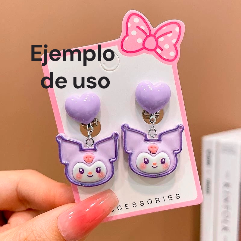Aplique de Resina Kuromi Brillante | 2.4 x 2.1 cm, para Personalizar Organizadores, Diarios y Accesorios