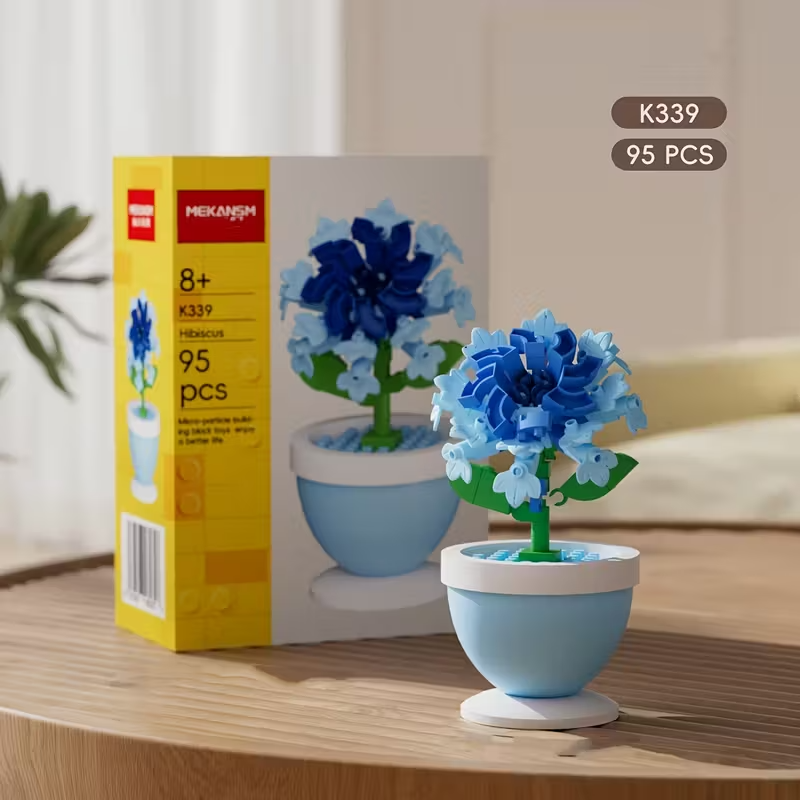 Mini Flores de Lego | Set Armable 88-108 Piezas | 6 Diseños: Girasol, Tulipán, Rosa, Clavel y más