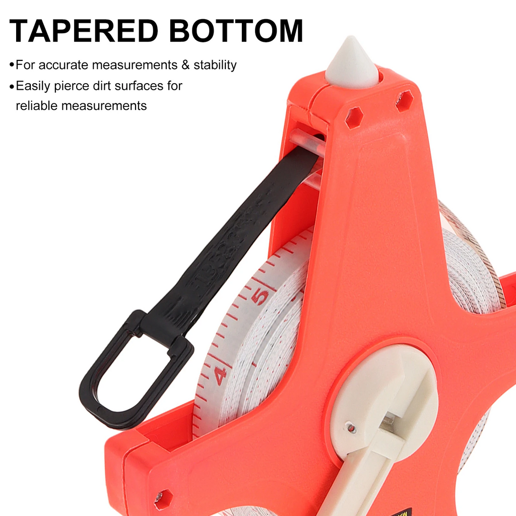 Cinta Métrica Retráctil 20m | Nailon Impermeable, Doble Escala (Métrica/Imperial), para exteriores
