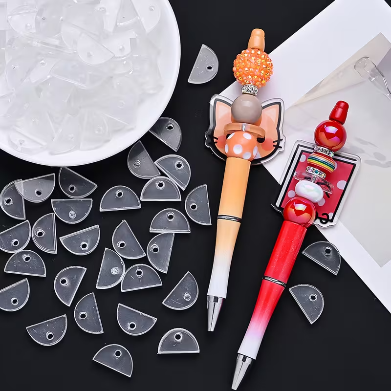 Extensión Base Acrílica Media Luna 2cm | Separador con Superficie Plana para Apliques | DIY
