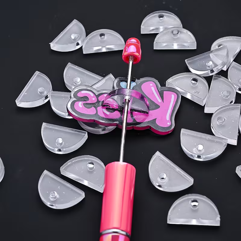 Extensión Base Acrílica Media Luna 2cm | Separador con Superficie Plana para Apliques | DIY