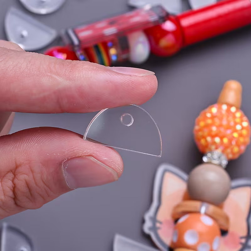Extensión Base Acrílica Media Luna 2cm | Separador con Superficie Plana para Apliques | DIY