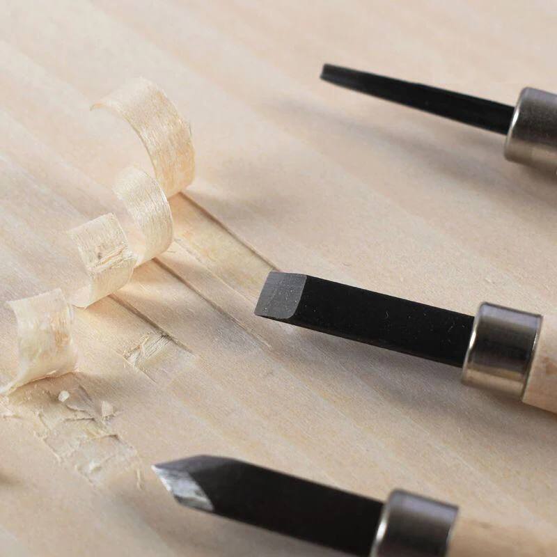 Set de 10 Gubias para Tallar Madera | Profesionales, Mango de Madera, para Manualidades y Escultura