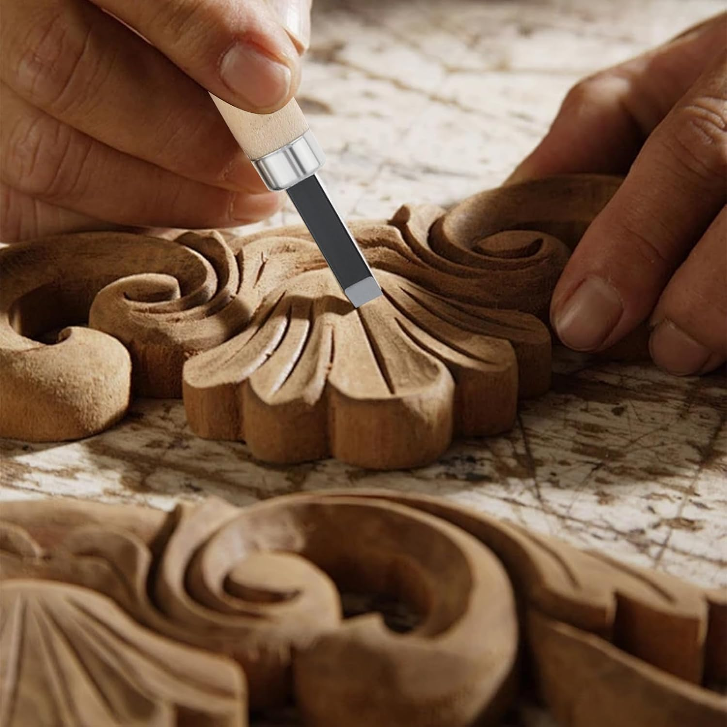 Set de 10 Gubias para Tallar Madera | Profesionales, Mango de Madera, para Manualidades y Escultura