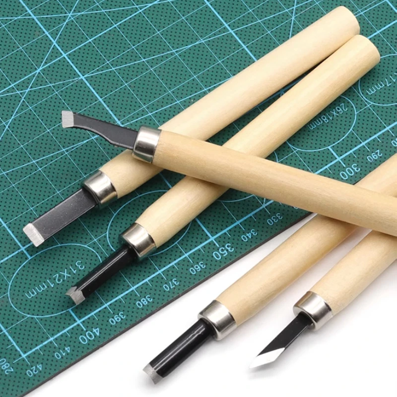 Set de 10 Gubias para Tallar Madera | Profesionales, Mango de Madera, para Manualidades y Escultura