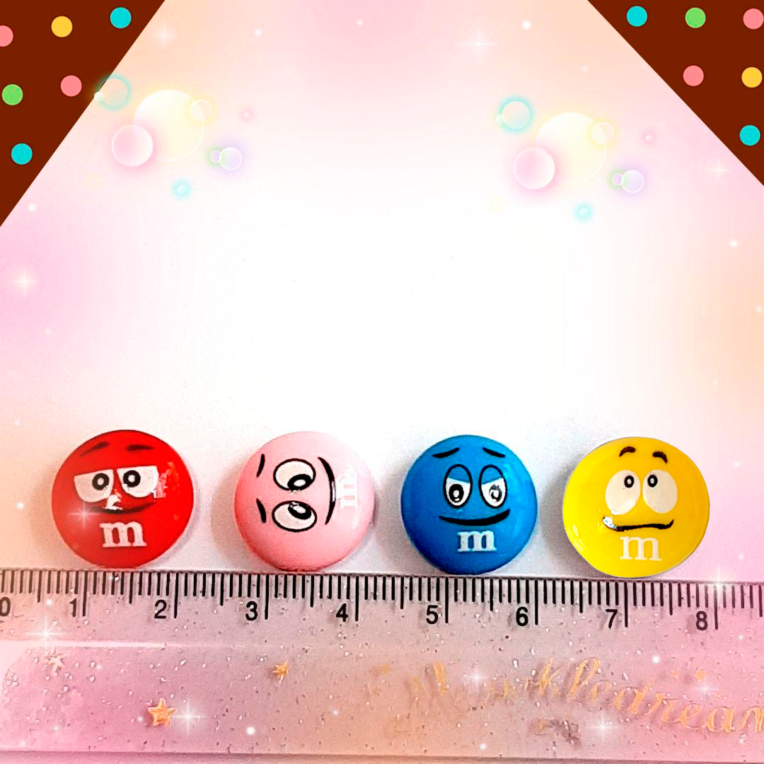 Apliques de Resina M&M's | Colores Vibrantes por Unidad, 1.6 cm para Manualidades y Personalización