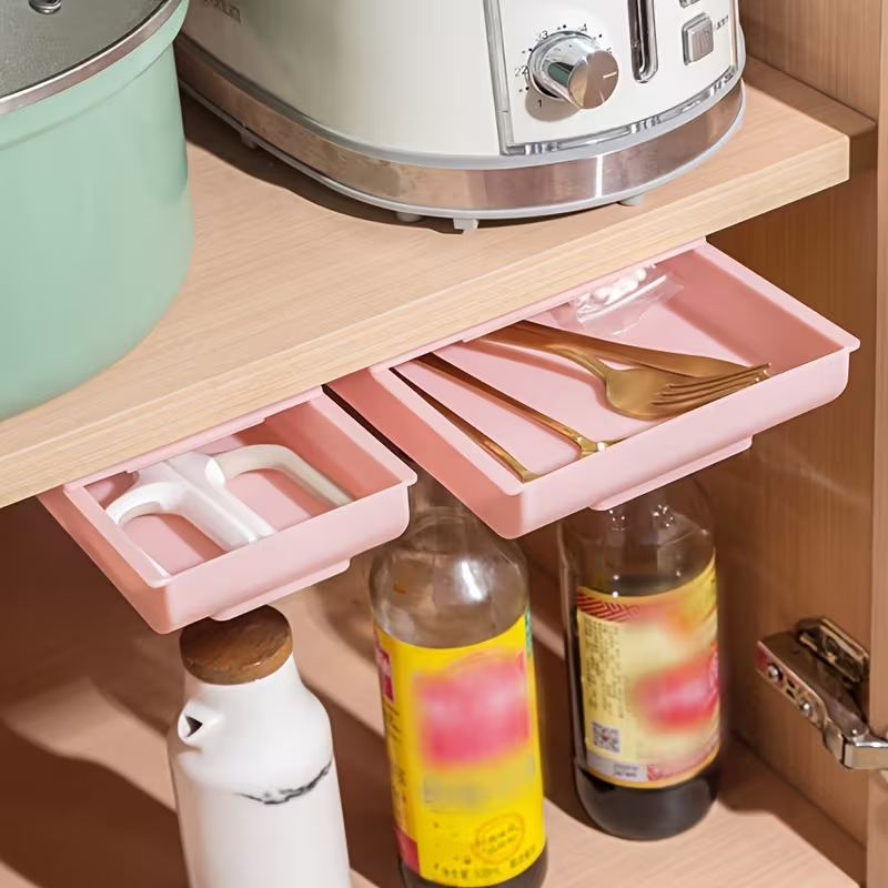 Organizador Bajo Escritorio 3 Cajones | Extraíble, con Adhesivo y Opción a Tornillos