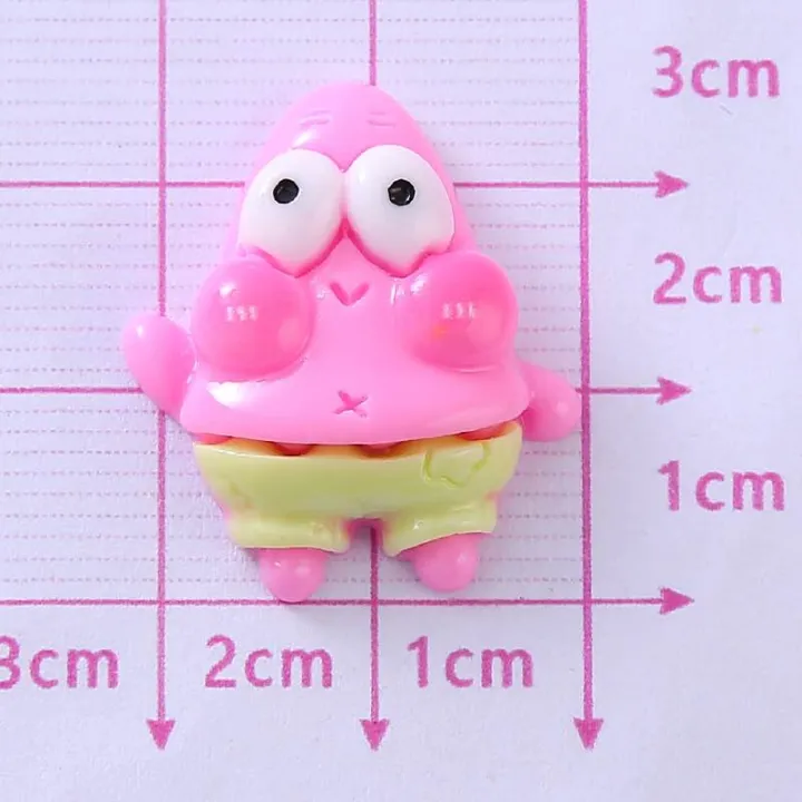 Aplique de Resina Bob Esponja | Personajes Brillantes, 3 cm para Manualidades y Dijes