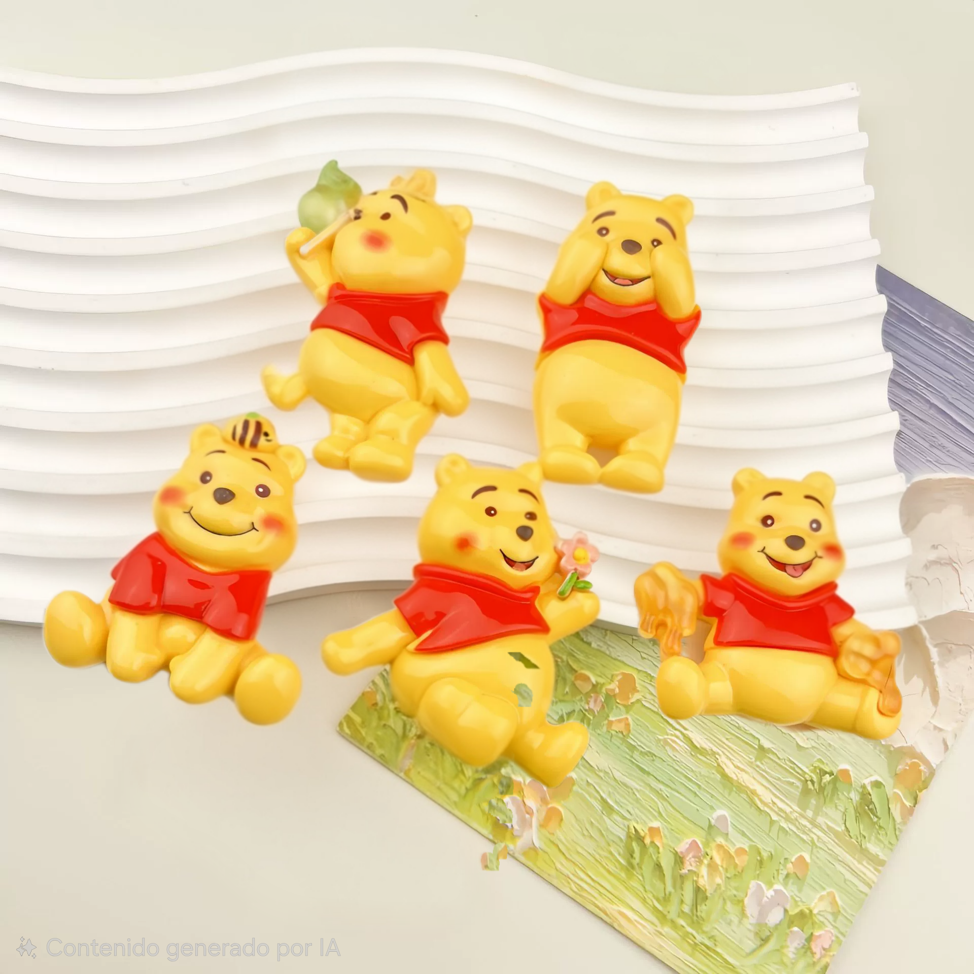Apliques Gigantes de Resina 3D | Hasta 6 cm | Sets de Stitch, Pooh y Bob Esponja | 5 Apliques por Set