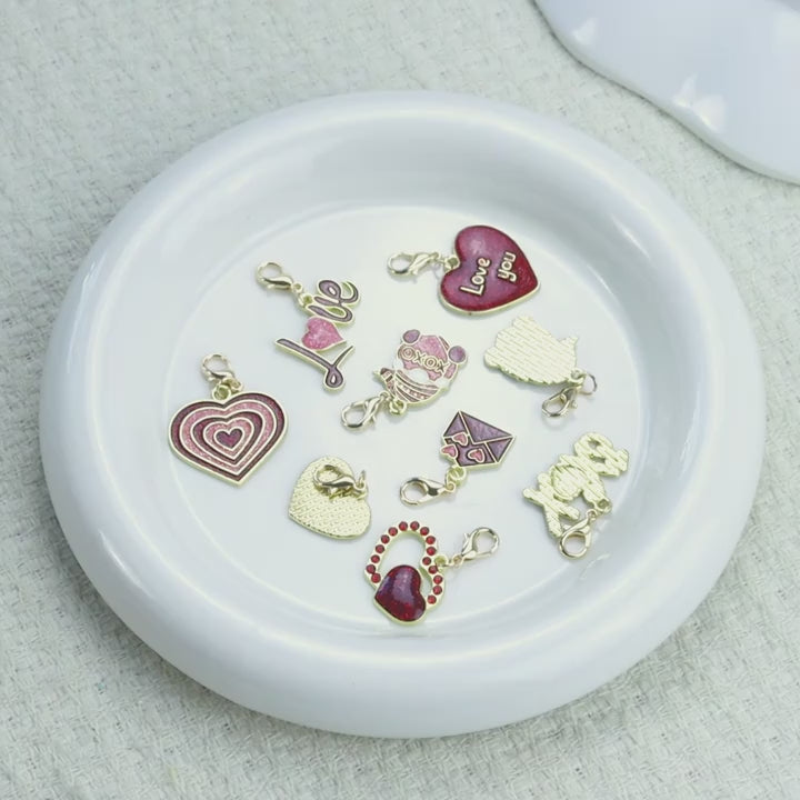 Dijes de Esmalte San Valentín | Aleación de Zinc | Colgantes para Llaveros, Collares y Regalos