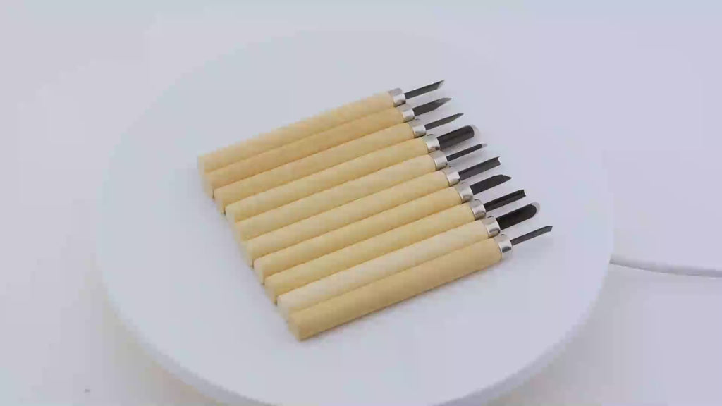 Set de 10 Gubias para Tallar Madera | Profesionales, Mango de Madera, para Manualidades y Escultura
