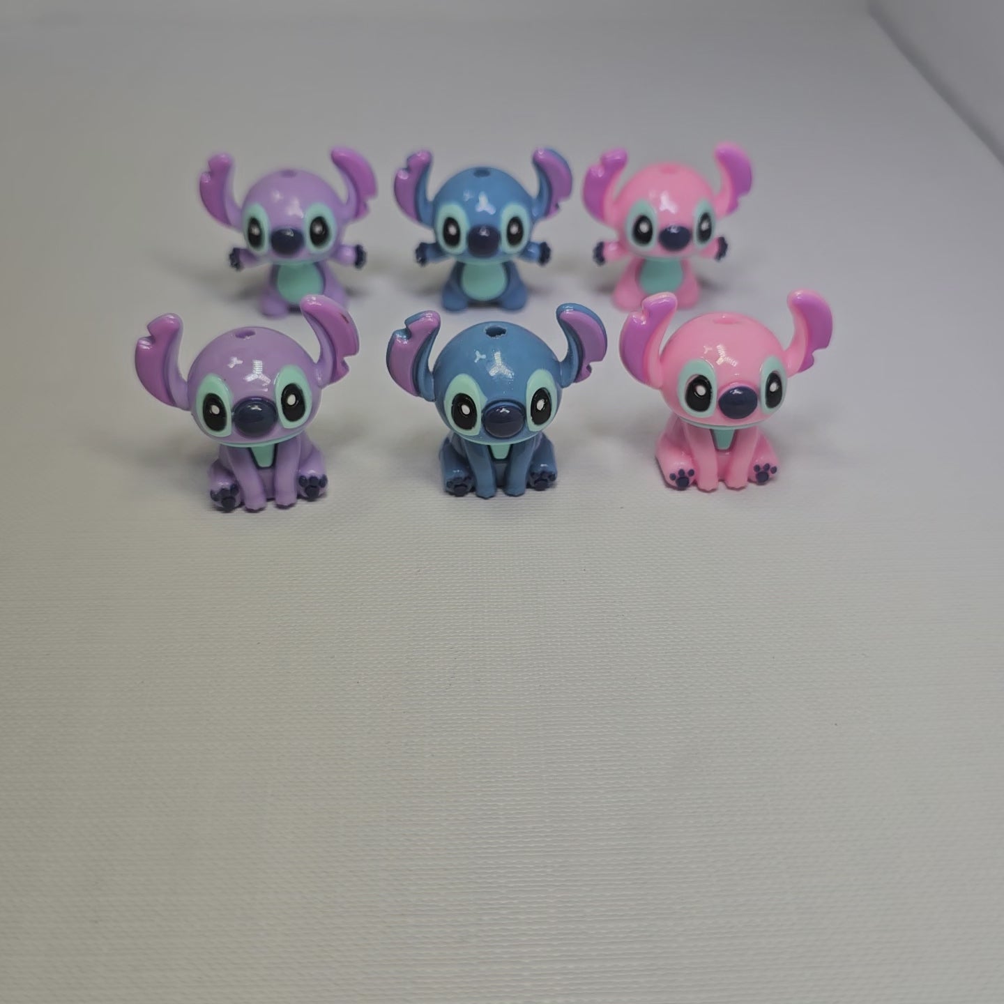 Set de 3 Figuras 3D de Stitch Flexible | PVC para Manualidades, Llaveros, Lapiceros y Decoración | 3.2 cm