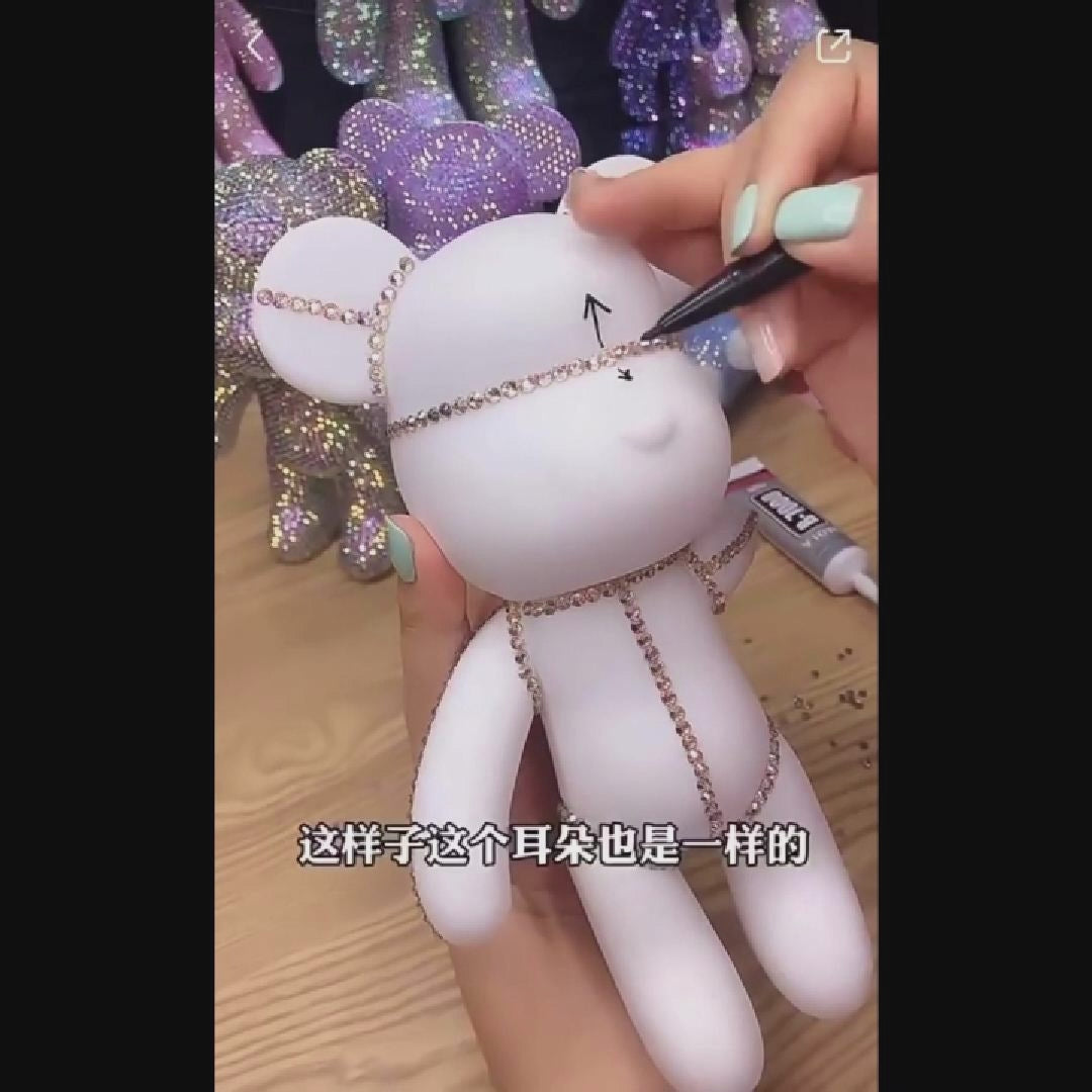 Kit DIY Alcancía Conejo con Piedras Diamantes Brillantes | Todo Incluido | Manualidad 3D 22.8 cm
