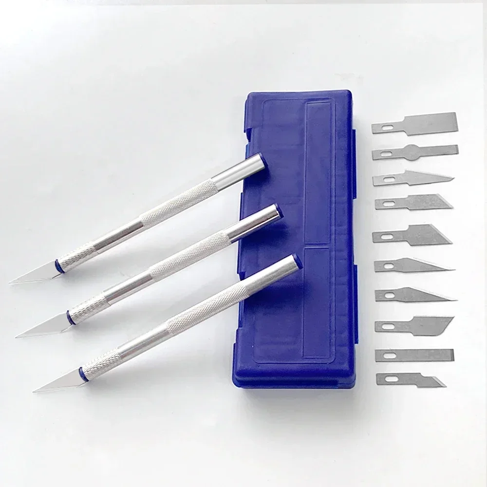 Set Profesional de 13 Cuchillas Talladoras | Con 3 Mangos y Estuche Magnético, Cuchillas Afilables
